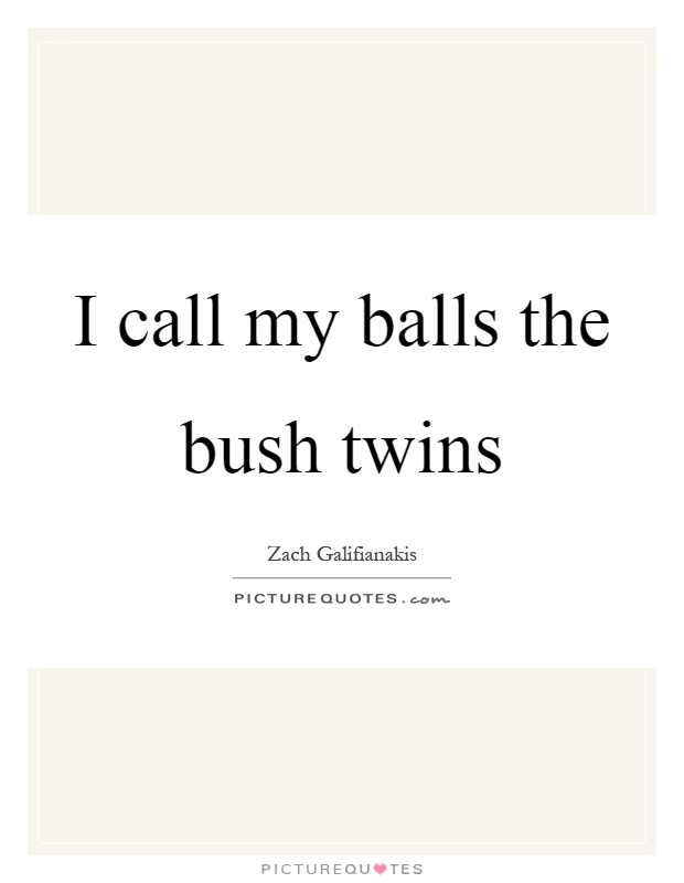 I call my balls the bush twins Picture Quote #1