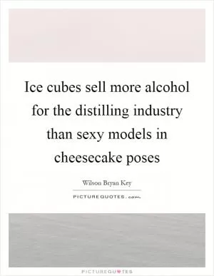 Ice cubes sell more alcohol for the distilling industry than sexy models in cheesecake poses Picture Quote #1