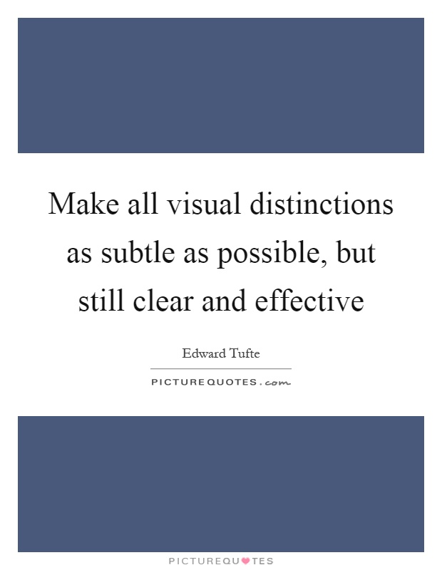 Make all visual distinctions as subtle as possible, but still clear and effective Picture Quote #1