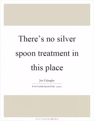 There’s no silver spoon treatment in this place Picture Quote #1