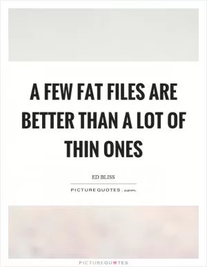 A few fat files are better than a lot of thin ones Picture Quote #1