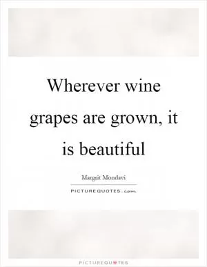 Wherever wine grapes are grown, it is beautiful Picture Quote #1