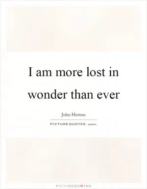 I am more lost in wonder than ever Picture Quote #1