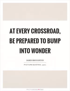 At every crossroad, be prepared to bump into wonder Picture Quote #1