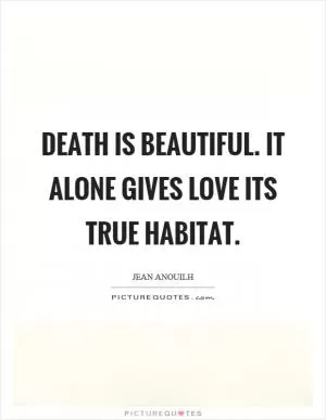 Death is beautiful. It alone gives love its true habitat Picture Quote #1