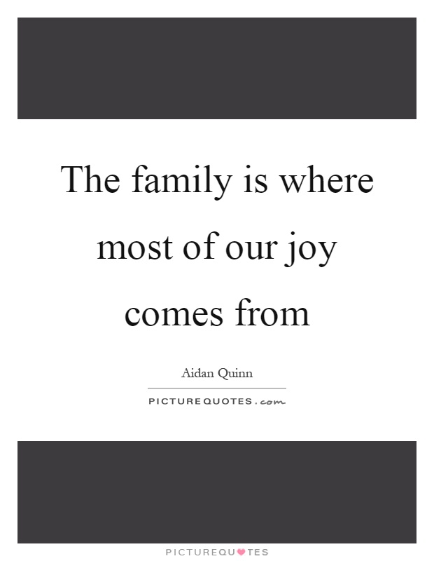 The family is where most of our joy comes from Picture Quote #1