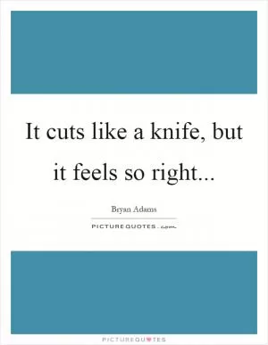 It cuts like a knife, but it feels so right Picture Quote #1