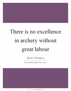 There is no excellence in archery without great labour Picture Quote #1