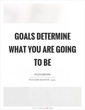 Goals determine what you are going to be Picture Quote #1