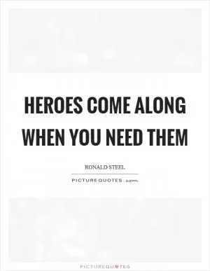 Heroes come along when you need them Picture Quote #1