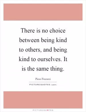 There is no choice between being kind to others, and being kind to ourselves. It is the same thing Picture Quote #1