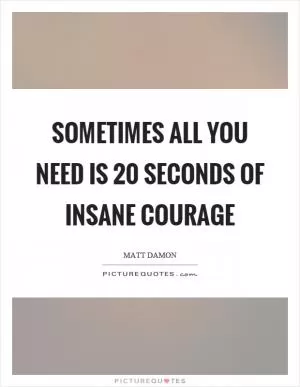 Sometimes all you need is 20 seconds of insane courage Picture Quote #1