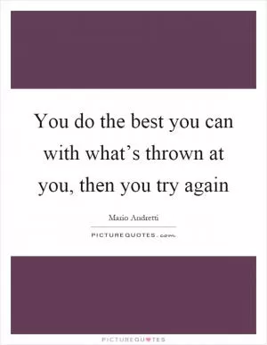 You do the best you can with what’s thrown at you, then you try again Picture Quote #1