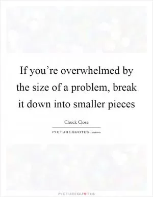 If you’re overwhelmed by the size of a problem, break it down into smaller pieces Picture Quote #1