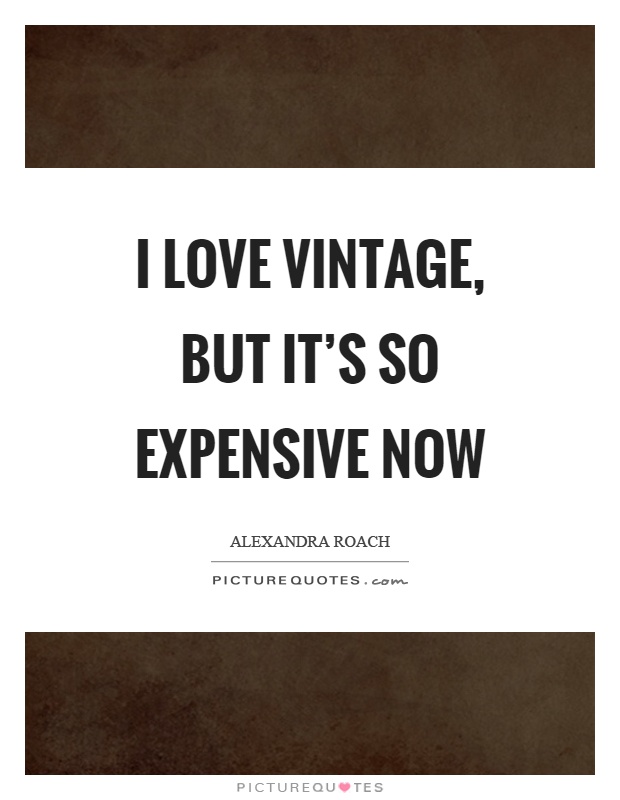 I love vintage, but it's so expensive now Picture Quote #1