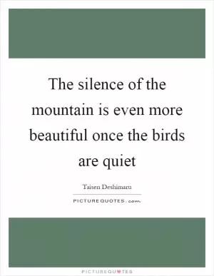 The silence of the mountain is even more beautiful once the birds are quiet Picture Quote #1