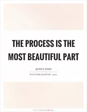 The process is the most beautiful part Picture Quote #1