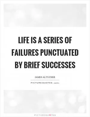 Life is a series of failures punctuated by brief successes Picture Quote #1