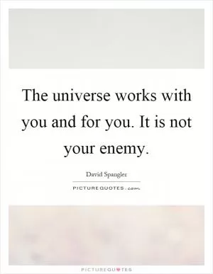 The universe works with you and for you. It is not your enemy Picture Quote #1