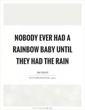 Nobody ever had a rainbow baby until they had the rain Picture Quote #1