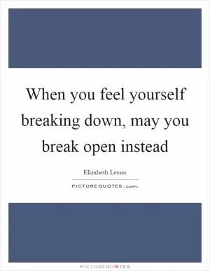 When you feel yourself breaking down, may you break open instead Picture Quote #1