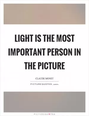 Light is the most important person in the picture Picture Quote #1