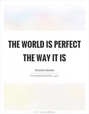 The world is perfect the way it is Picture Quote #1