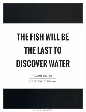 The fish will be the last to discover water Picture Quote #1