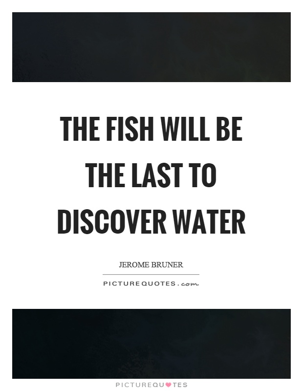 The fish will be the last to discover water Picture Quote #1