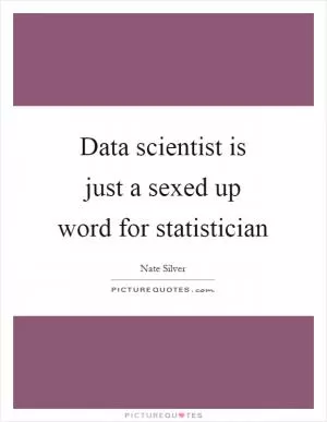Data scientist is just a sexed up word for statistician Picture Quote #1