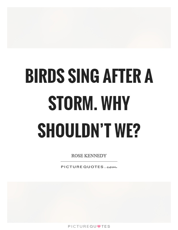 Birds sing after a storm. Why shouldn't we? Picture Quote #1
