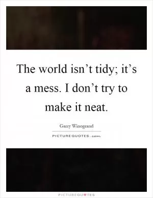 The world isn’t tidy; it’s a mess. I don’t try to make it neat Picture Quote #1