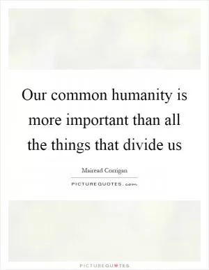 Our common humanity is more important than all the things that divide us Picture Quote #1