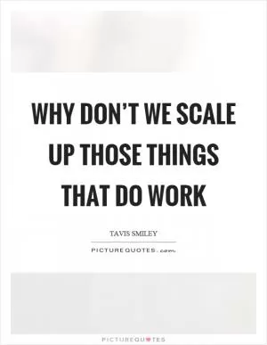 Why don’t we scale up those things that do work Picture Quote #1