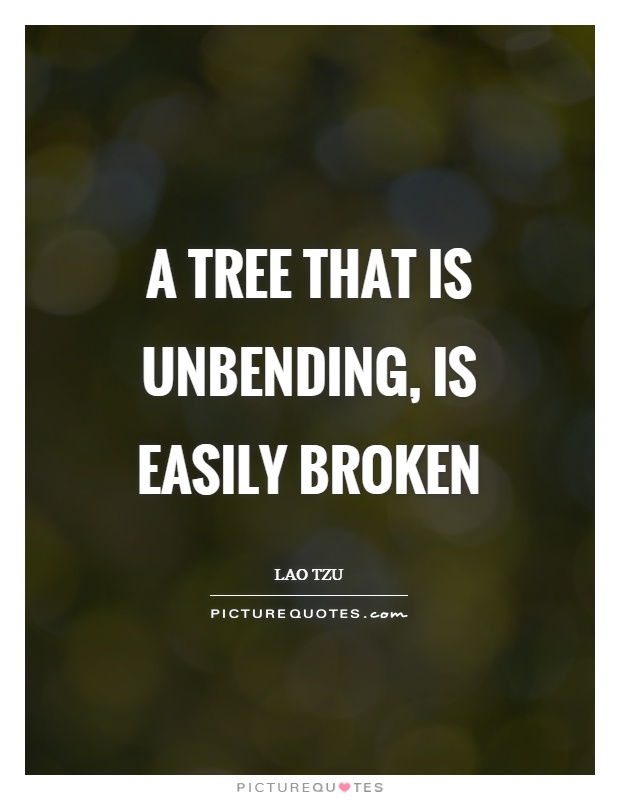 A tree that is unbending, is easily broken Picture Quote #1