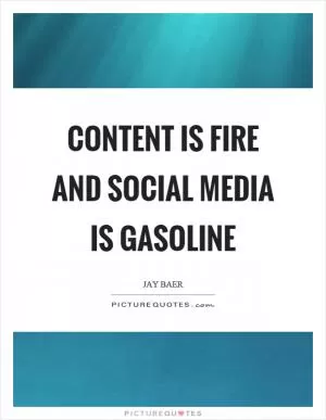 Content is fire and social media is gasoline Picture Quote #1