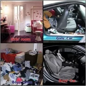 Girls' room. Girls' car. Boys' room. Boys' car Picture Quote #1