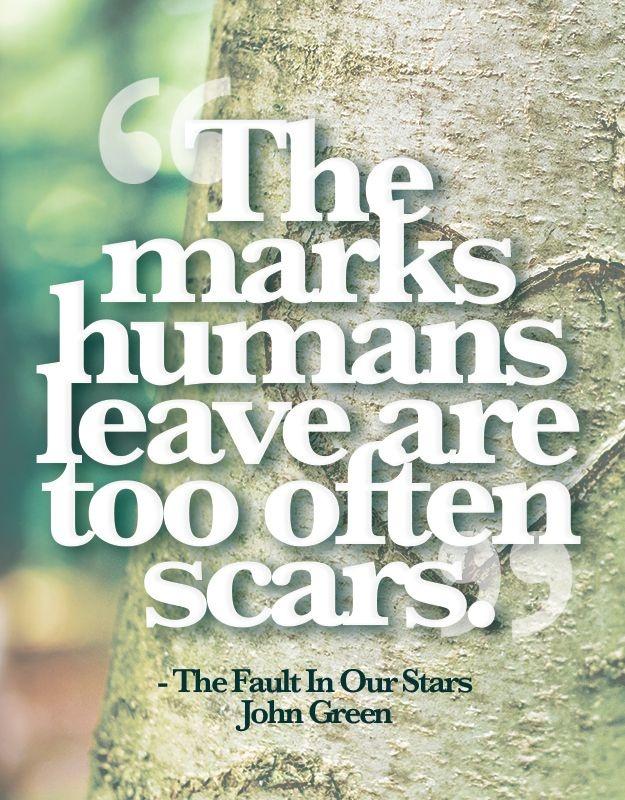 The marks humans leave are too often scars Picture Quote #1