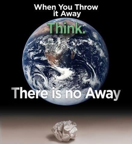 When you throw it away, think. There is no away Picture Quote #1