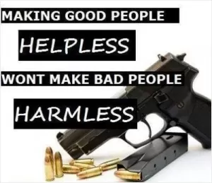 Making good people helpless won't make bad people harmless Picture Quote #1