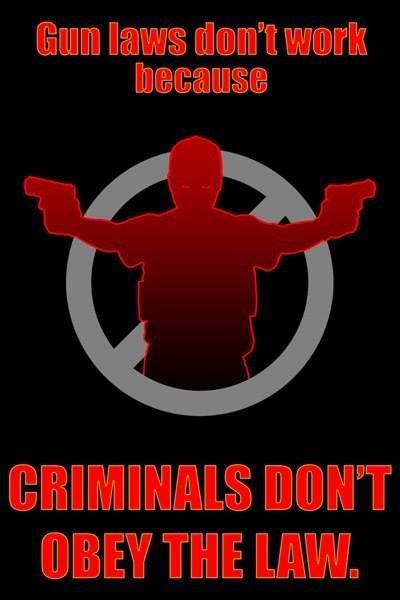 Gun laws don't work because criminals don't obey the law Picture Quote #1