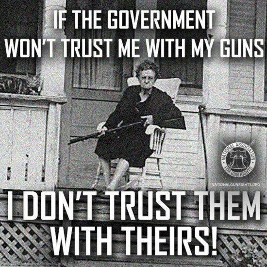 If the government won't trust me with my guns, I don't trust them with theirs Picture Quote #1