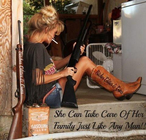 She can take care of her family just like any man! Picture Quote #1