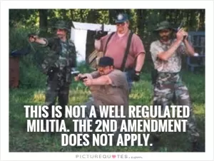This is not a well regulated militia. The 2nd amendment does not apply Picture Quote #1