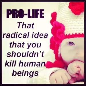 Pro-life. That radical idea that you shouldn't kill human beings Picture Quote #1