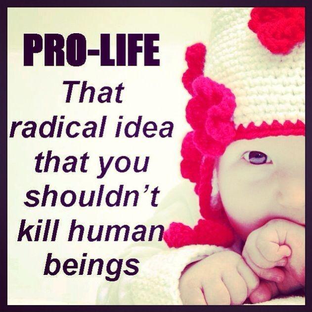 Pro-life. That radical idea that you shouldn't kill human beings Picture Quote #1