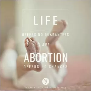 Life offers no guarantees but abortion offers no chances Picture Quote #1