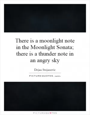 There is a moonlight note in the Moonlight Sonata; there is a thunder note in an angry sky Picture Quote #1