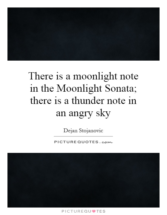 There is a moonlight note in the Moonlight Sonata; there is a thunder note in an angry sky Picture Quote #1