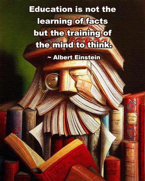 Education is not the learning of facts but the training of the mind to think Picture Quote #1